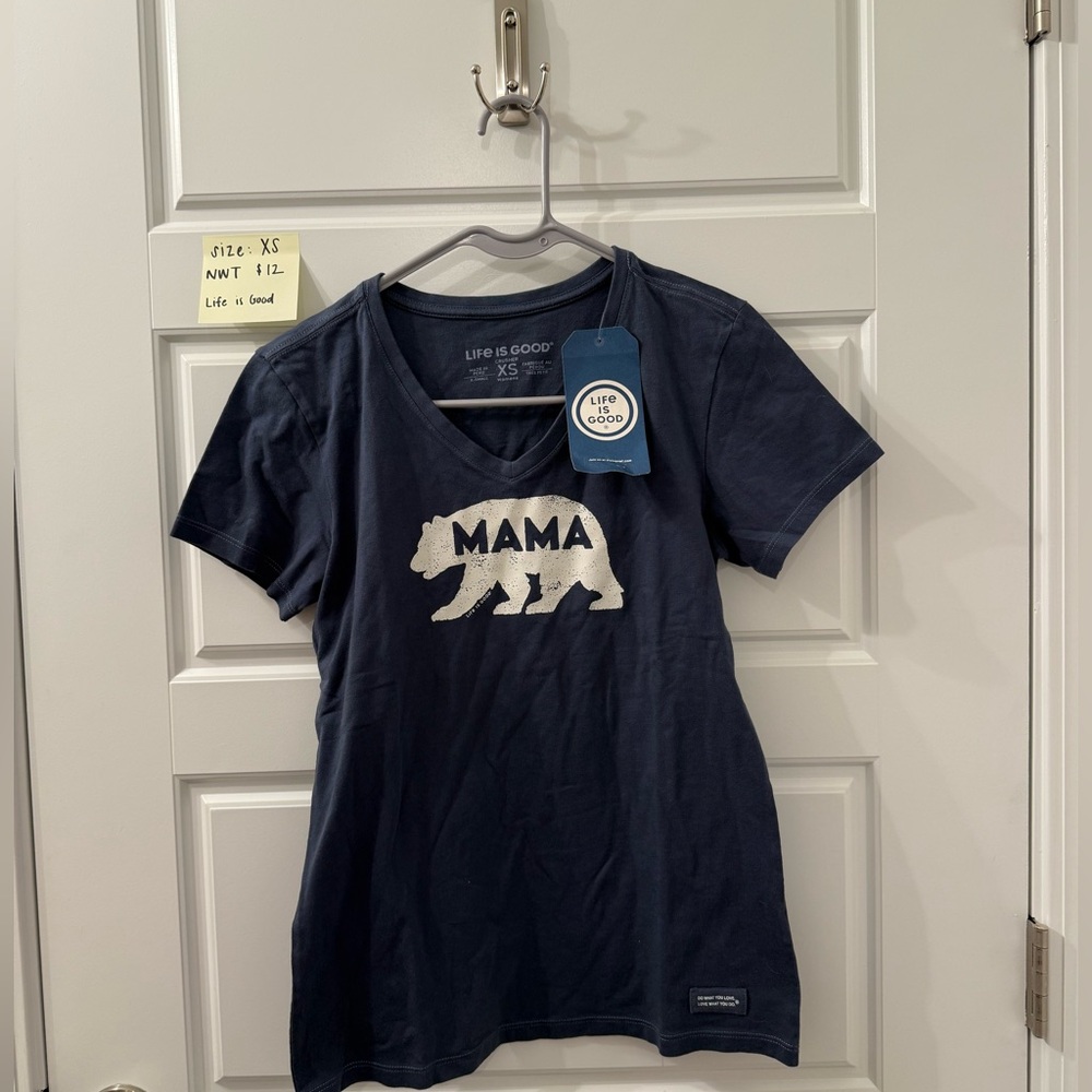 Life Is Good Dark Blue Mama Bear Kids Tee
